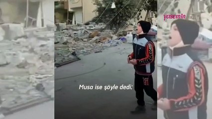 Annesi ve 4 kardeşini depremde kaybeden Ahmet'in enkaz başında Mü'min suresini okuduğu o anlar izleyenleri derinden etkiledi!