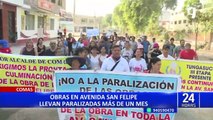 Comas: escolares y comerciantes perjudicados por obras paralizadas en avenida San Felipe