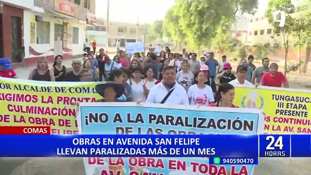 Comas: escolares y comerciantes perjudicados por obras paralizadas en avenida San Felipe