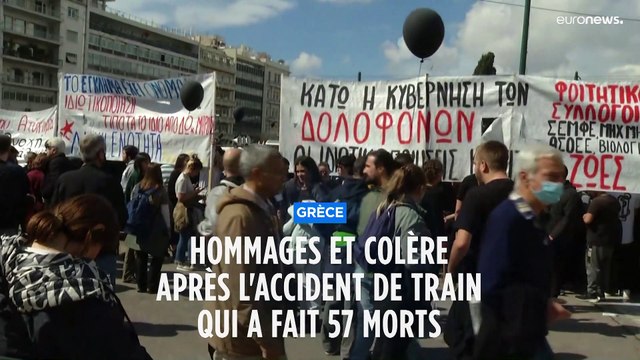 Grèce : hommages et colère après l'accident ferroviaire qui a fait 57 morts