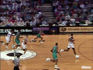 This Date in NBA History: Larry Johnson fastbreak left-hand poster dunk vs. POR in 1993