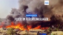 Riesiges Feuer im Flüchtlingslager