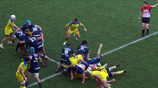 TOP 14 - Essai de Thomas DARMON (MHR) - Montpellier Hérault Rugby - ASM Clermont - Saison 2022:2023