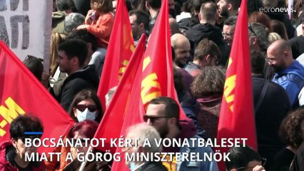 Bocsánatot kért a súlyos vonatbaleset miatt a görög kormányfő