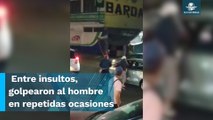 Exhiben a presuntos “montachoques” mientras golpean a un conductor en Naucalpan