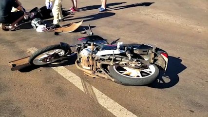 Mulher fica ferida em acidente na Rua Ipanema