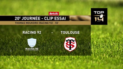 TOP 14 - Essai de Thomas MOUKORO (R92) - Racing 92 - Stade Toulousain - Saison 2022:2023