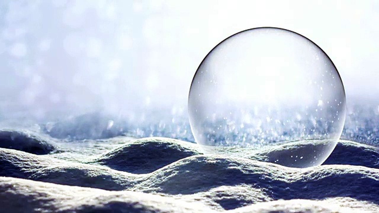 Frozen bubble winter background video,