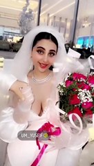 أثير الحلوة تحتفل بعيد ميلادها بفستان الزفاف