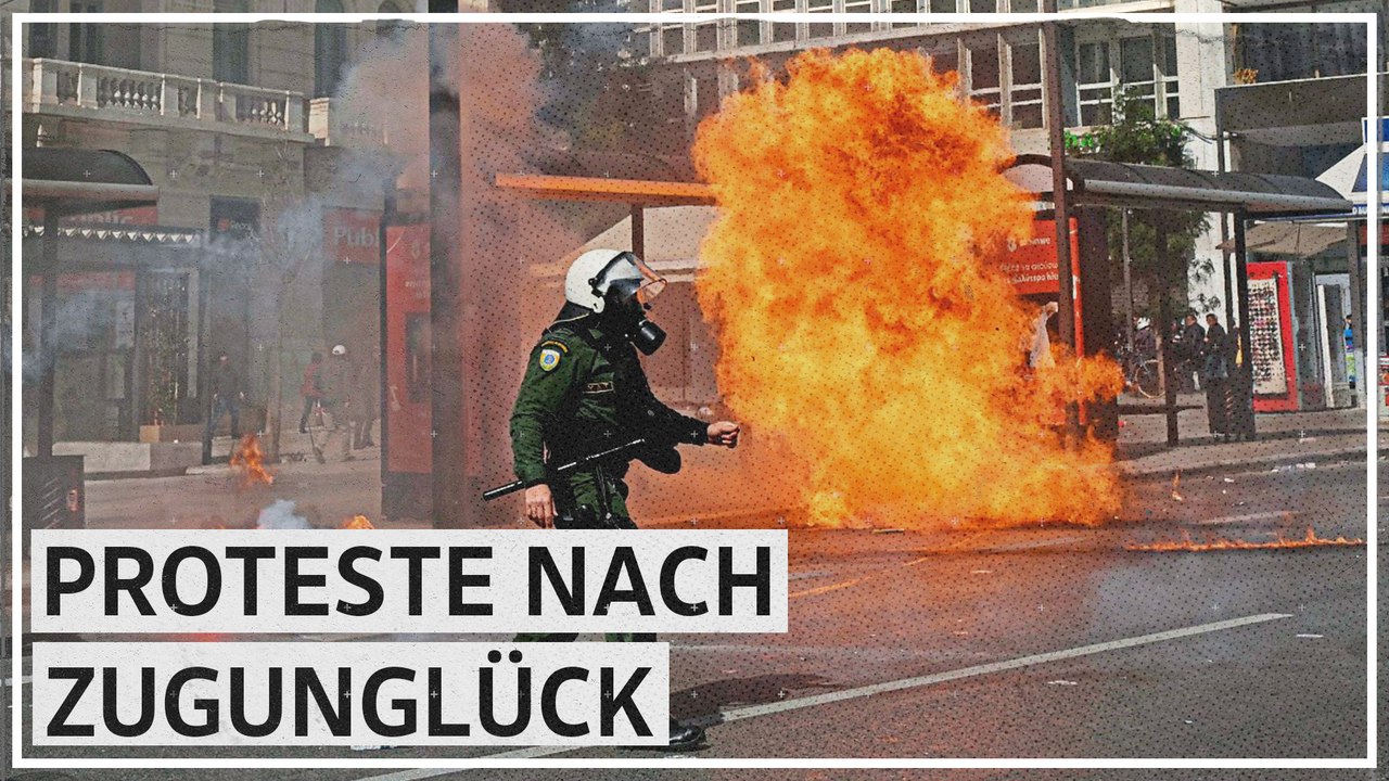 Gewaltsamer Protest nach Zugkatastrophe in Griechenland