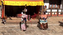 Shana Cham dance showing the significant tales of Buddhism in Bhutan