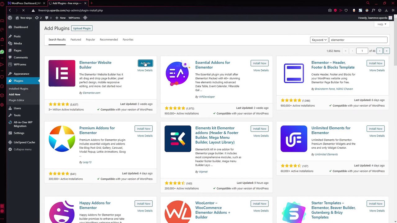 Install Wordpress in Hostinger and Elementor