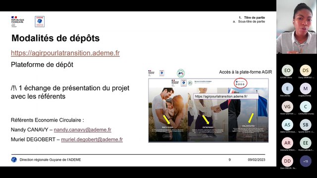 Webinaire de présentation de l’appel à projets Economie Circulaire Guyane 2023