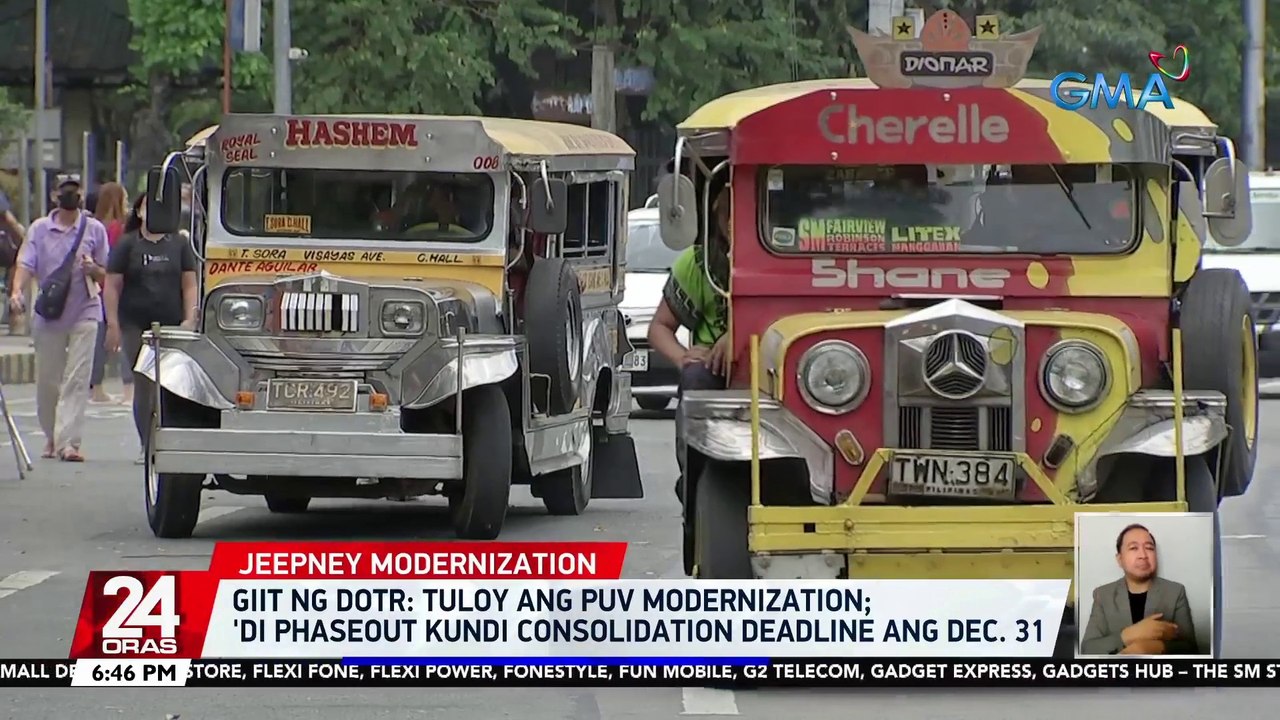 Giit ng DOTr: tuloy ang PUV modernization; 'di phaseout kundi consolidation deadline ang Dec. 31 | 24 Oras