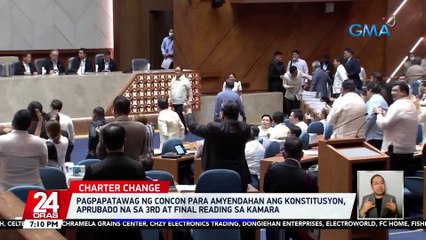 Pagpapatawag ng ConCon para amyendahan ang konstitusyon, aprubado na sa 3rd at final reading sa Kamara | 24 Oras