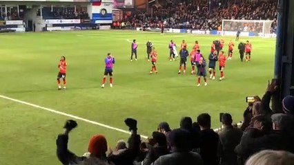 Luton Town celebrate beating Swansea City