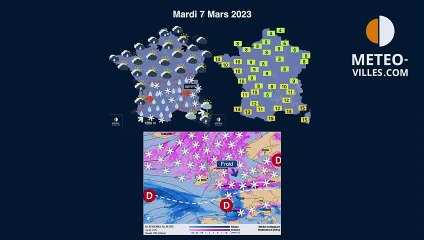 prévisions météo villes du lundi 6 mars 2023