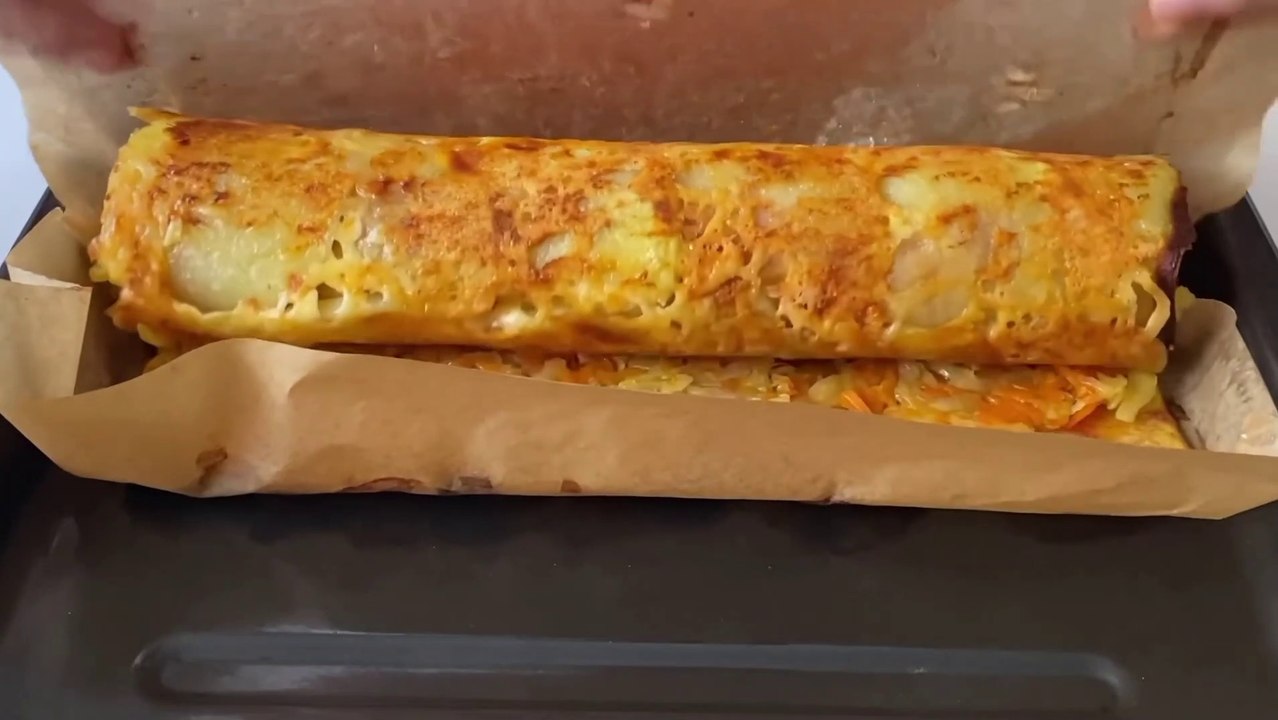 КАРТОФЕЛЬНО - КАПУСТНЫЙ РУЛЕТ С СЫРОМ. БЕЗ МУКИ!!!