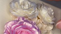 *Stunning 3D art technique* Artist creates wonderful flowers with acrylic texture paints