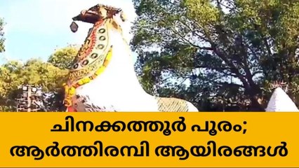 വര്‍ണ വിസ്മയമായി ചിനക്കത്തൂര്‍ പൂരം; ആര്‍ത്തിരമ്പി ആയിരങ്ങള്‍