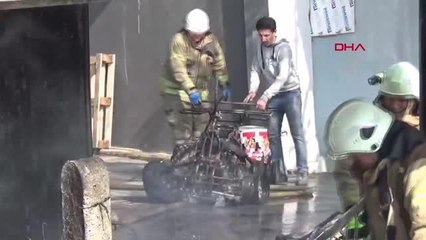 SİLİVRİ'DE İŞÇİLERİN KALDIĞI KONTEYNERLERDE YANGIN