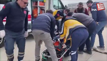 Tekirdağ'da kaynak yapan işçinin bacağına demir profil düştü