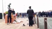 Memorial service at Bloomfield Road after the death of a fan on Saturday