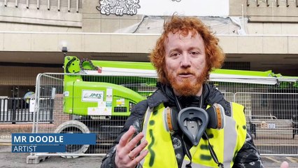 Mr Doodle starts work on huge Ashford mural on Edinburgh Road car park