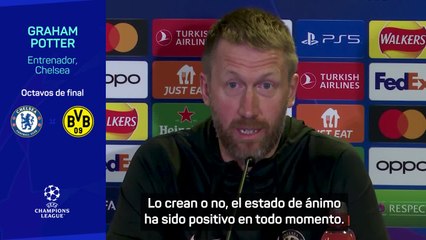 Graham Potter habla ante la prensa en la previa de Champions League