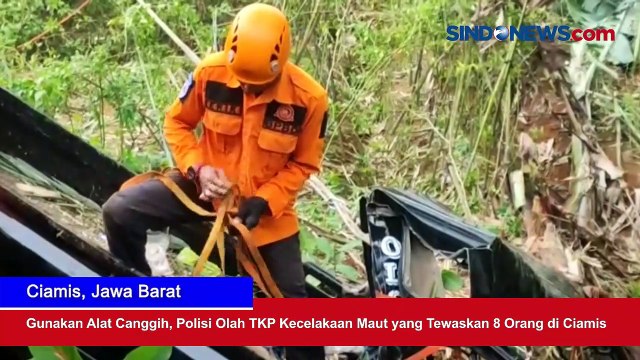 Gunakan Alat Canggih, Polisi Olah TKP Kecelakaan Maut yang Tewaskan 8 Orang di Ciamis