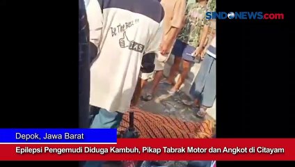 Download Video: Epilepsi Pengemudi Diduga Kambuh, Pikap Tabrak Motor dan Angkot di Citayam, 1 Tewas