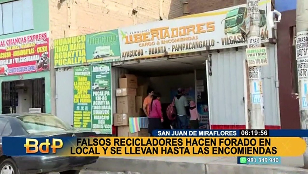 SJM: falsos recicladores hacen forado en local y se llevan hasta las encomiendas