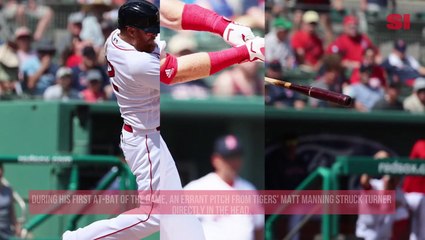 Boston Red Sox’s Justin Turner Leaves Spring Training Game After Being Hit in Face by Pitch