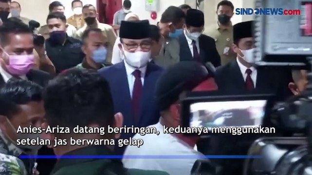 Anies-Ariza Hadiri Rapat Paripurna Pemberhentian dari Jabatan Gubernur-Wagub di DPRD DKI