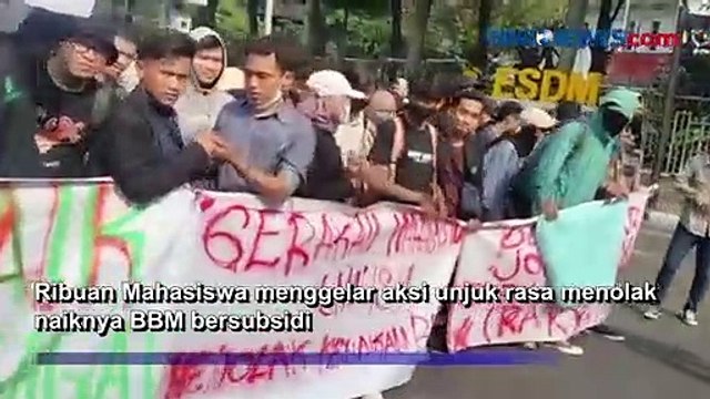 Tolak Kenaikan Harga BBM, Ribuan Mahasiswa Banjiri Patung Kuda