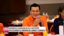 Movimiento Ciudadano no participará en elecciones del Edoméx y Coahuila