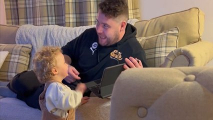 Dad & baby son having a full-blown conversation in baby lingo! *Try Not to Aww*