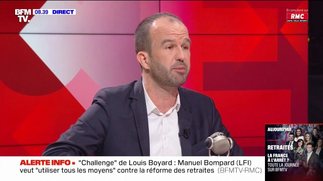 Manuel Bompard (LFI) sur les retraites: Le texte de loi n'a pas été voté à l'Assemblée j'en suis fier
