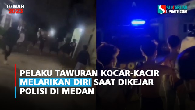 Pelaku Tawuran Kocar-Kacir Melarikan Diri saat dikejar Polisi di Medan