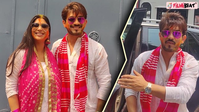 Arjun Bijlani and his wife Neha Swami spotted at Holi party । FilmiBeat