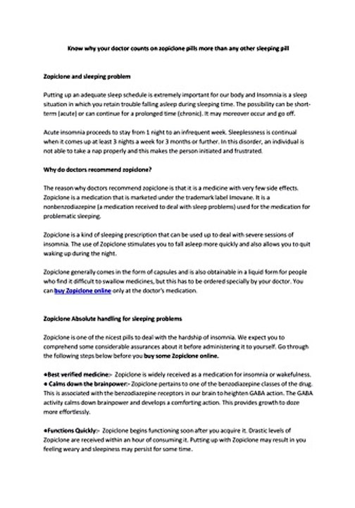 _Know why your doctor counts on zopiclone pills more than any other sleeping pill--