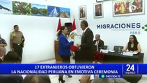 Emotiva ceremonia: 17 extranjeros obtuvieron la nacionalidad peruana