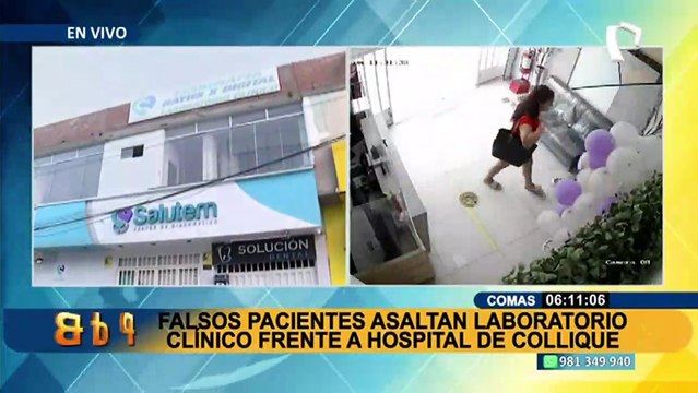 Grupo de delincuentes se hacen pasar por pacientes y asaltan laboratorio clínico en Comas