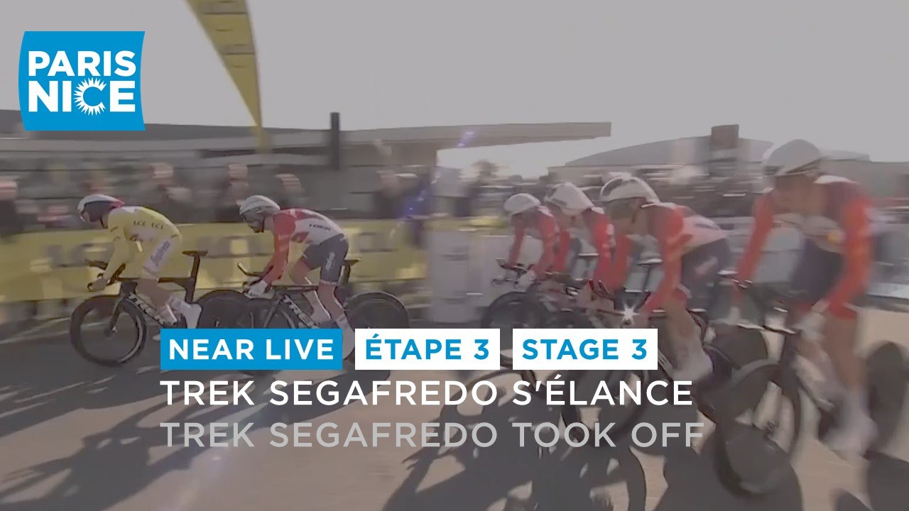 Trek Segafredo s'élance / Trek Segafredo just took off - Étape 3 / Stage 3 - #ParisNice 2023