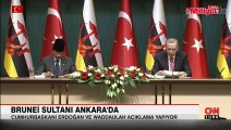 Brunei Sultanı Ankara'da! Cumhurbaşkanı Erdoğan'dan önemli açıklamalar
