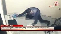 Bursa'da binaya hırsız dadandı! Çaldığı terliklerin yerine kendi ayakkabılarını bıraktı