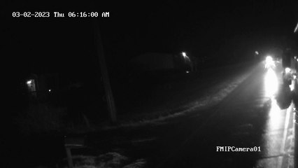 Children just inches away from being hit by speeding vehicle as they crossed road to catch school bus