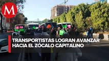 Transportistas marchan en calzada San Antonio Abad hacia Zócalo de CdMx