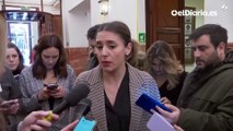 Irene Montero: “Es una mala noticia para las mujeres que el PSOE se dé la mano con el PP”