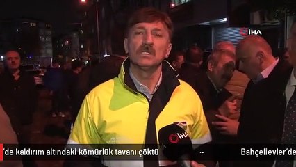 Bahçelievler'de kaldırım altındaki kömürlük tavanı çöktü